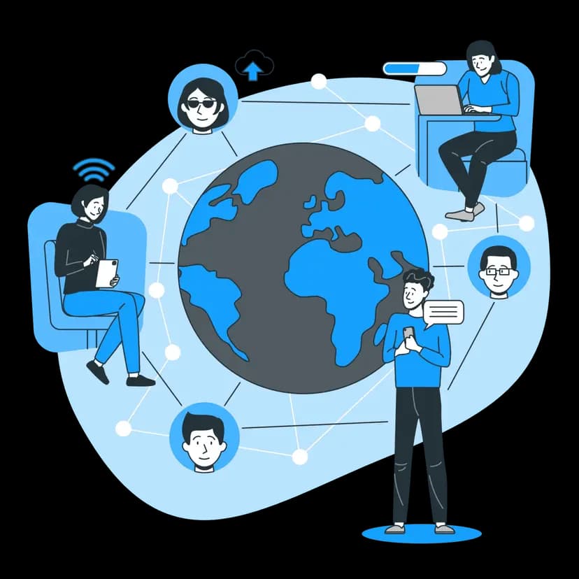 Happy man looking at phone